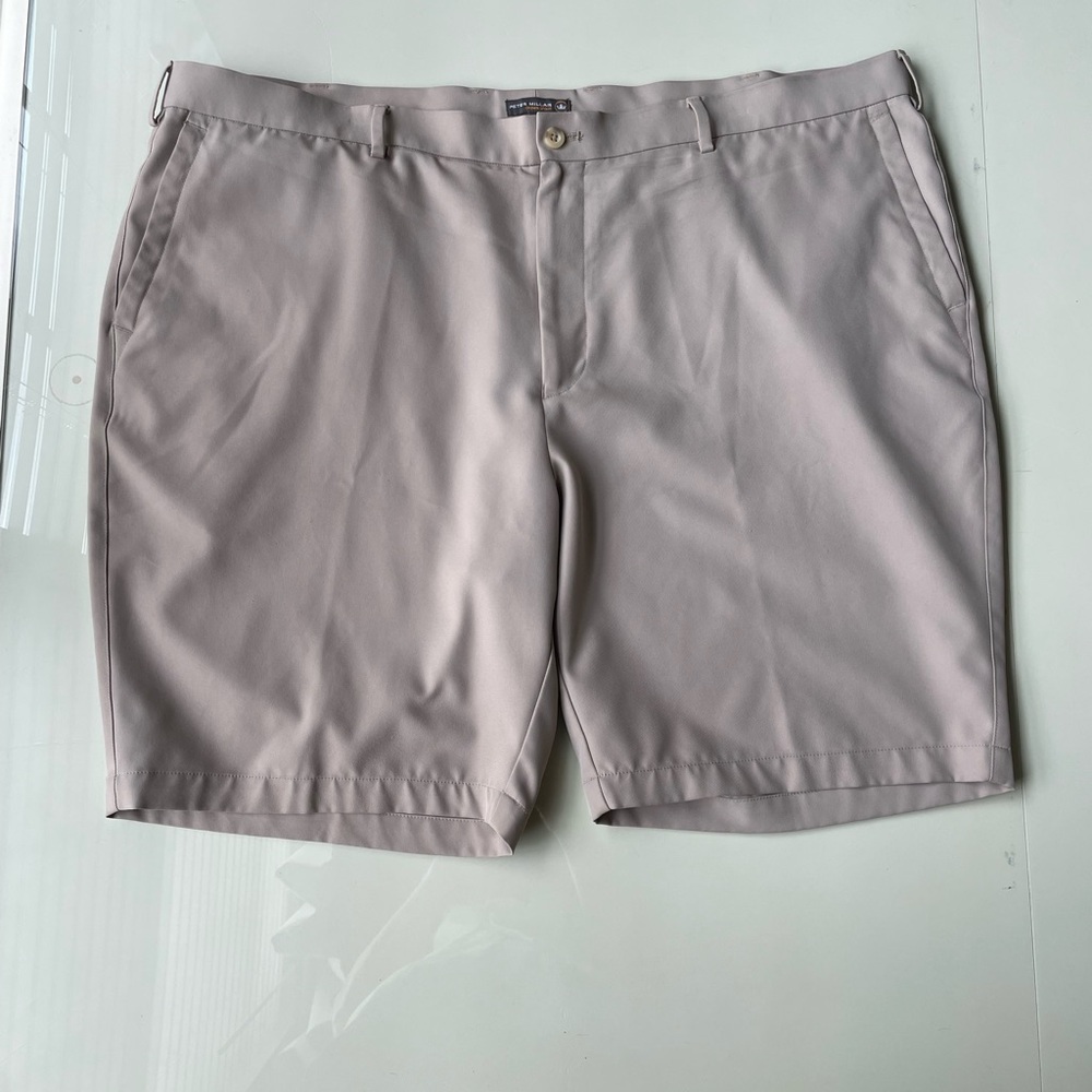 Peter Millar Tan Flat Front Shorts